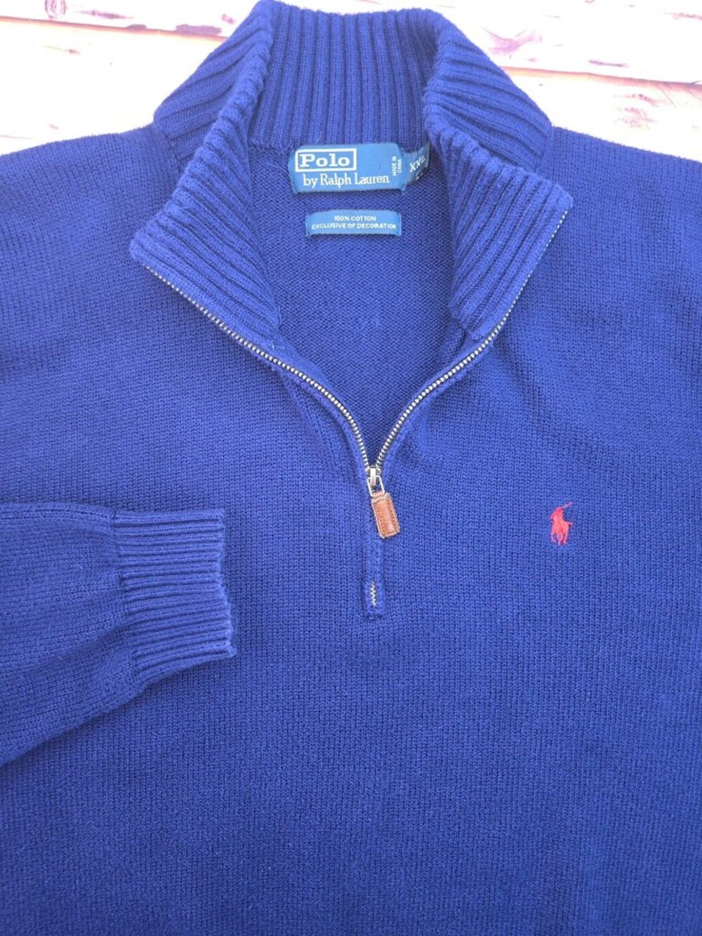Polo Ralph Lauren Mens Navy Half-Zip Sweater XXL